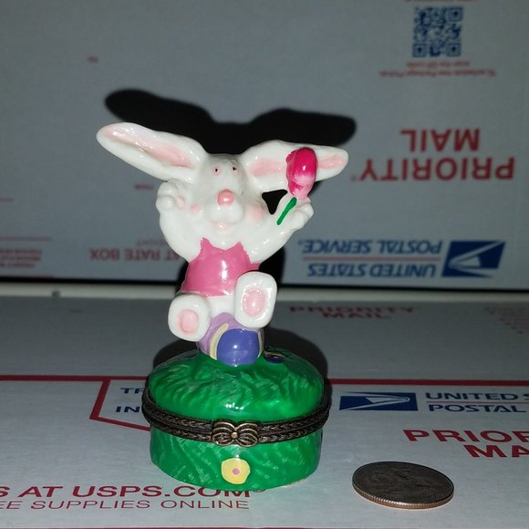 Easter Bunny Rabbit Jewelry Box - Picture 1 of 6